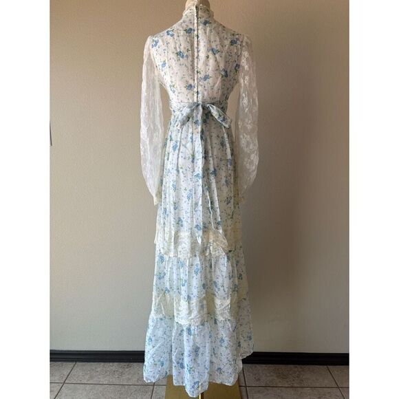 Vintage 70s Gunne Sax inspired floral prairie maxi dress - Picture 5 of 8